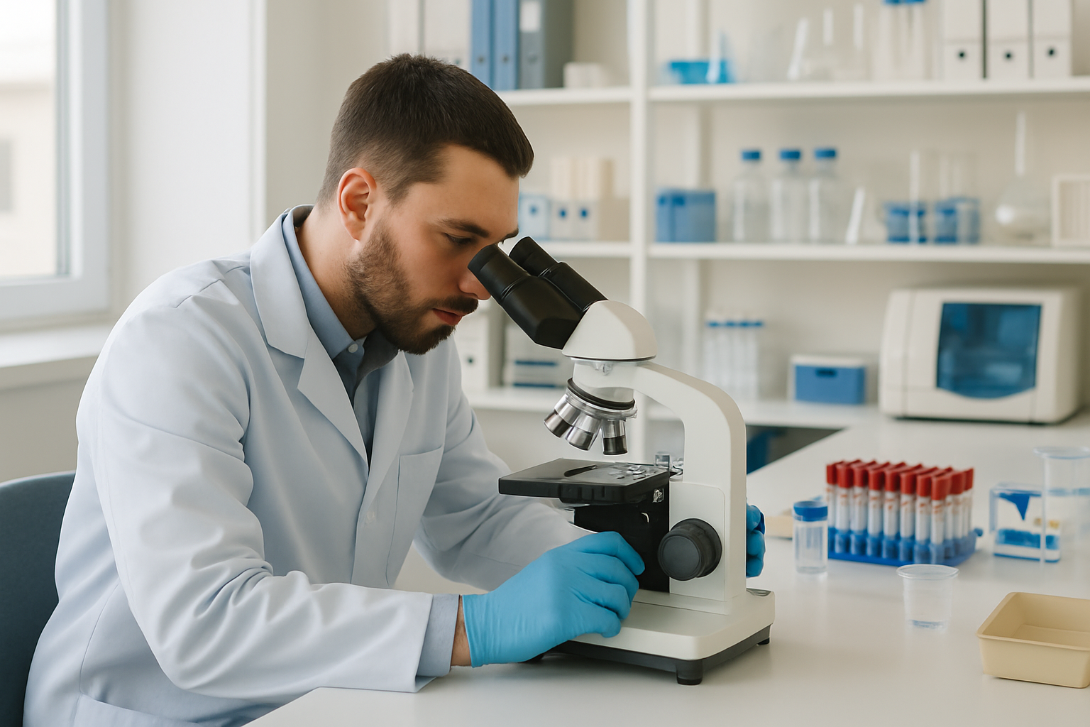 Laboratoire médical moderne avec microscope